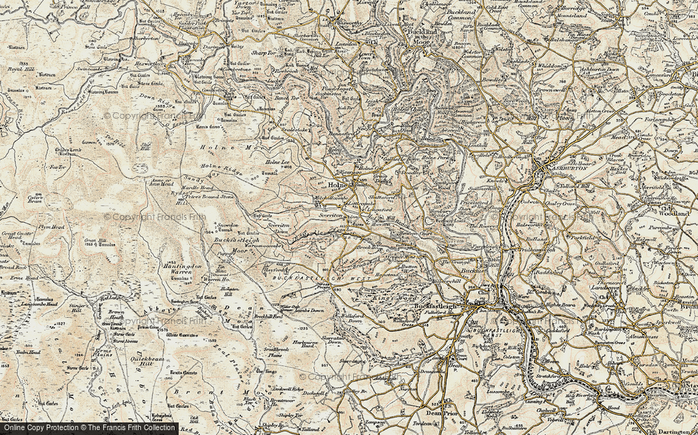 Old Map of Scorriton, 1899 in 1899