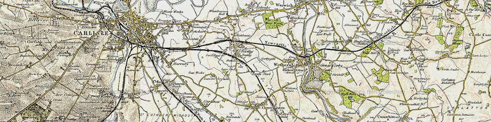 Old map of Scotby in 1901-1904