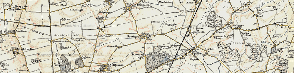 Old map of Scothern in 1902-1903
