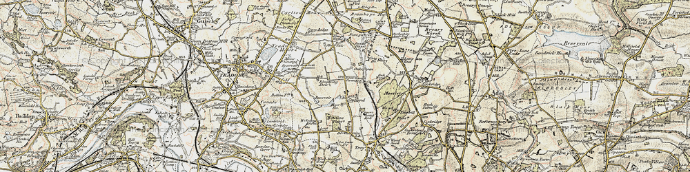 Old map of Leeds, Bradford International Airport in 1903-1904