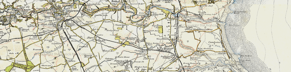 Old map of Scotland Gate in 1901-1903