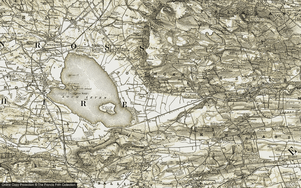 Old Map of Historic Map covering Levenmouth Plantn in 1903-1908
