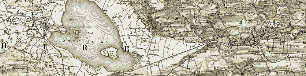 Old map of Levenmouth Plantn in 1903-1908