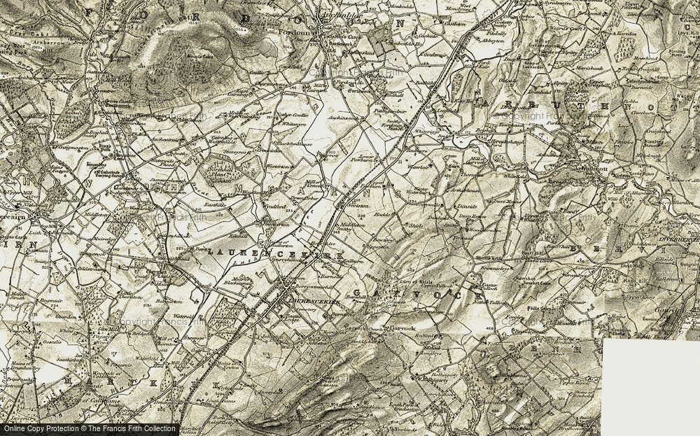Old Map of Historic Map covering Wyndford in 1908