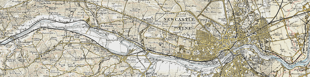 Old map of Scotswood in 1901-1904