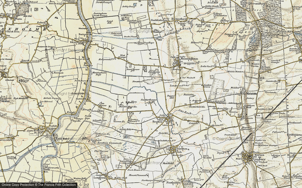 Old Map of Historic Map covering Beggar Hill in 1903