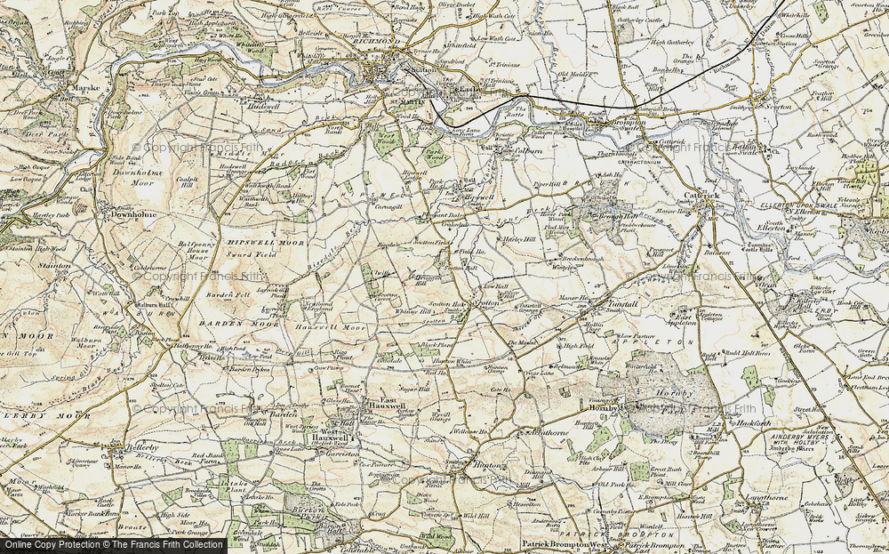 Old Map of Historic Map covering Whinny Hill in 1903-1904