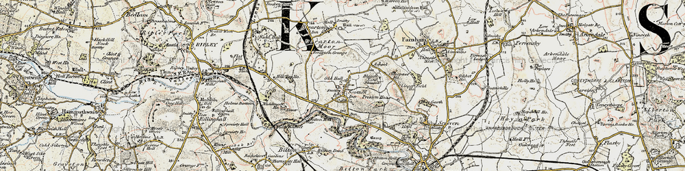 Old map of Scotton in 1903-1904