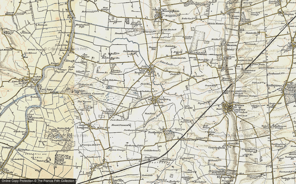 Old Map of Scotton, 1903 in 1903