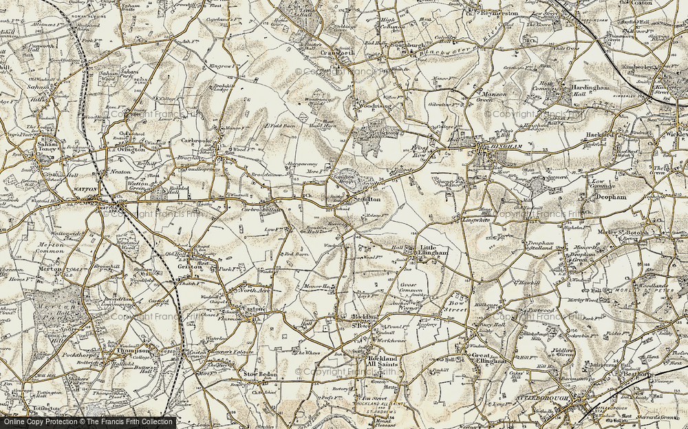 Old Map of Scoulton, 1901-1902 in 1901-1902