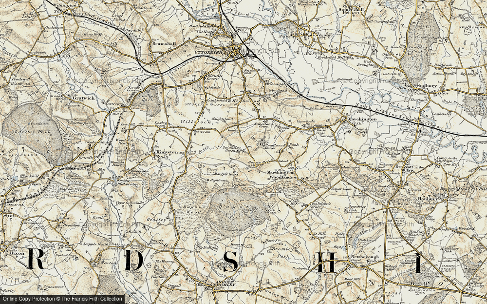 Old Map of Scounslow Green, 1902 in 1902