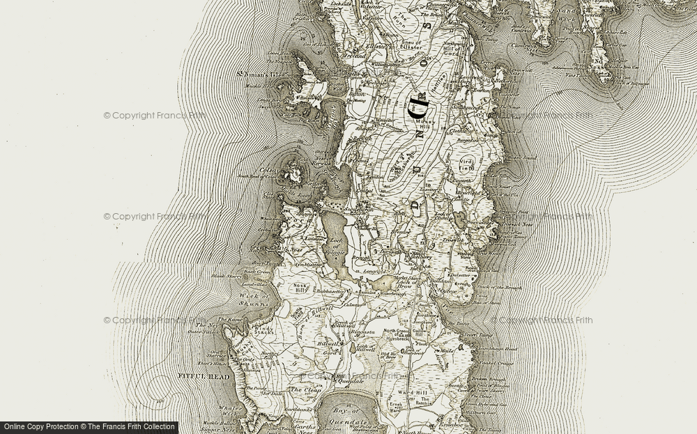 Old Map of Scousburgh, 1911-1912 in 1911-1912