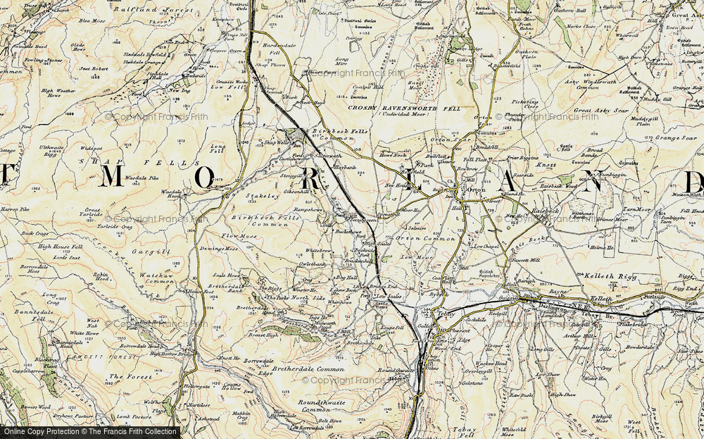 Old Map of Historic Map covering Birk Beck in 1903-1904