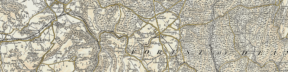 Old map of Scowles in 1899-1900