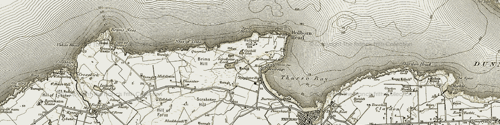 Old map of Scrabster in 1912