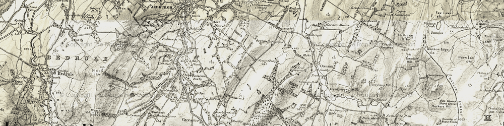 Old map of Scraesburgh in 1901-1904