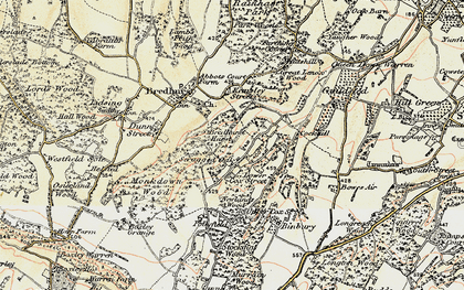 Old map of Scragged Oak in 1897-1898