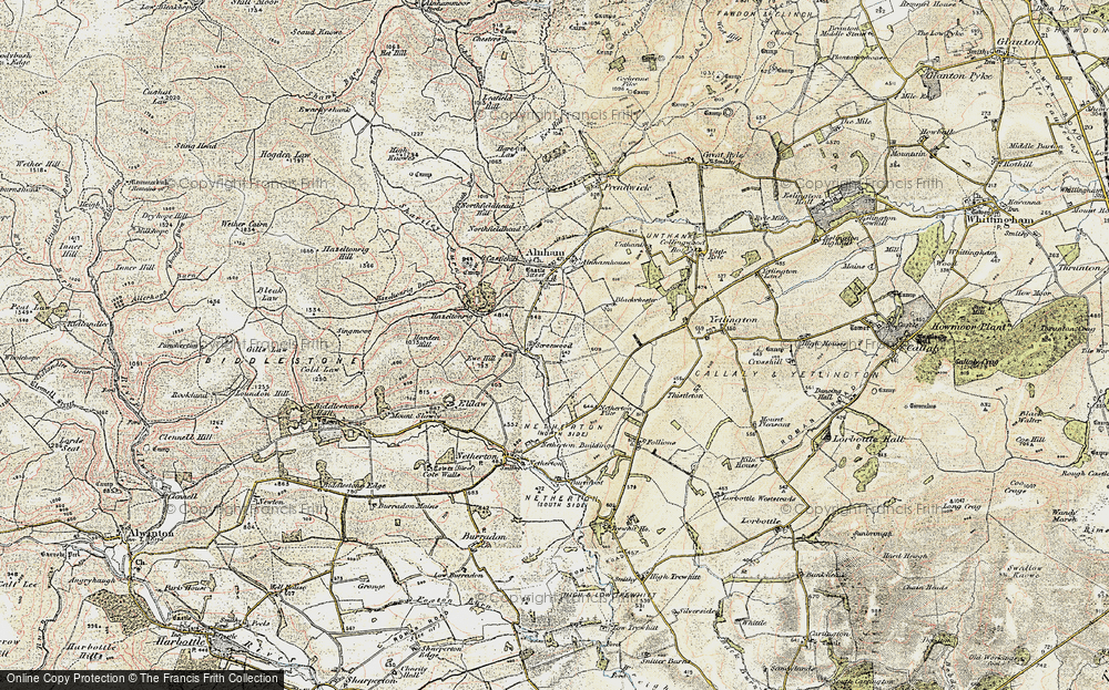 Old Map of Scrainwood, 1901-1903 in 1901-1903