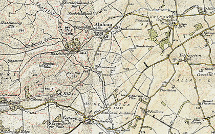 Old map of Scrainwood in 1901-1903