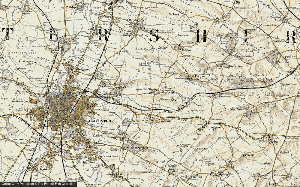Old Map of Scraptoft, 1901-1903 in 1901-1903
