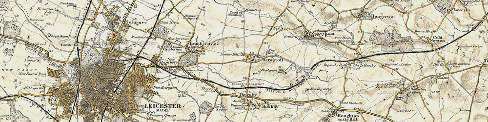 Old map of Scraptoft in 1901-1903
