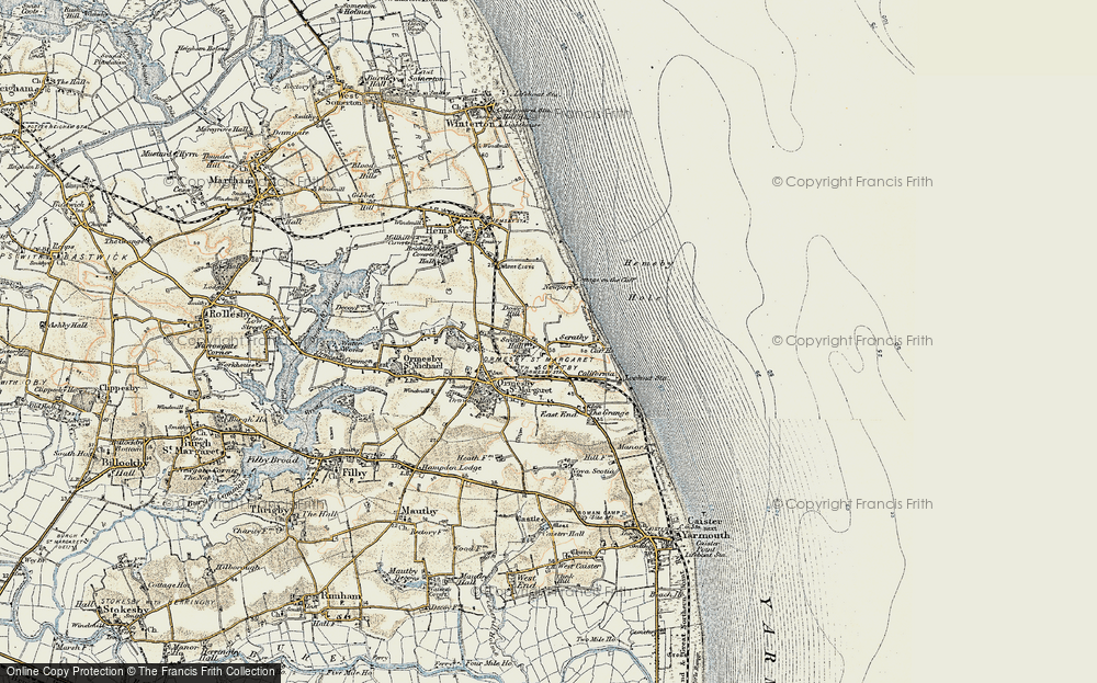 Old Map of Scratby, 1901-1902 in 1901-1902