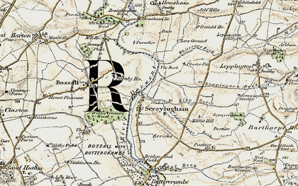 Old map of Scrayingham in 1903-1904