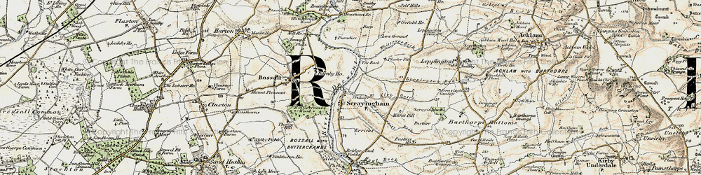 Old map of Scrayingham in 1903-1904