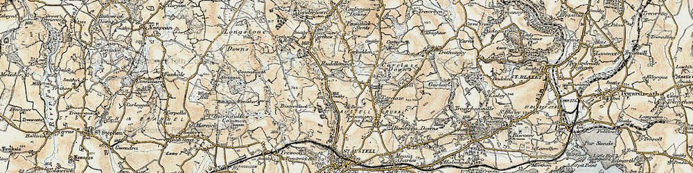 Old map of Scredda in 1900