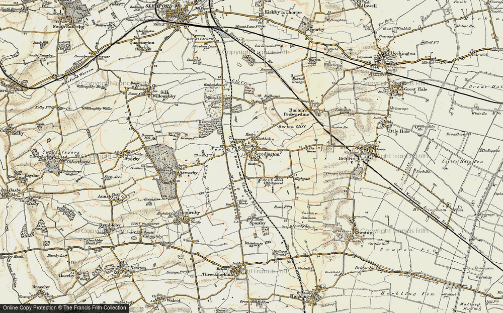 Old Map of Scredington, 1902-1903 in 1902-1903