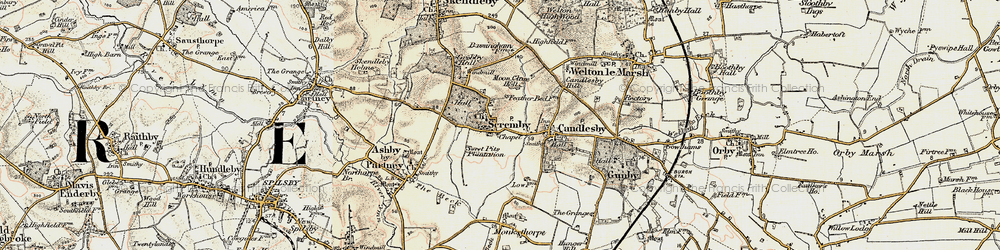 Old map of Scremby in 1902-1903