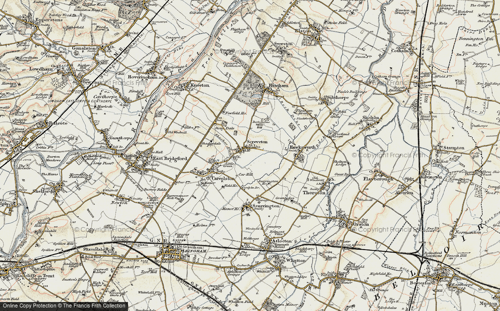 Old Map of Screveton, 1902-1903 in 1902-1903