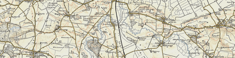 Old map of Scrooby in 1903