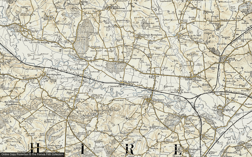 Old Map of Scropton, 1902 in 1902