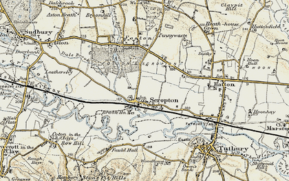 Old map of Scropton in 1902