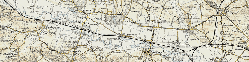 Old map of Scropton in 1902