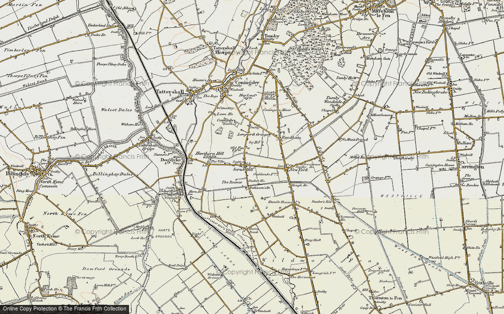 Old Map of Historic Map covering Bettinson's Br in 1902-1903