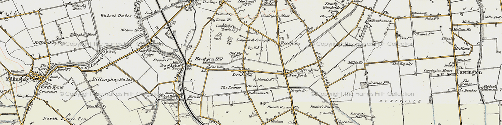 Old map of Scrub Hill in 1902-1903