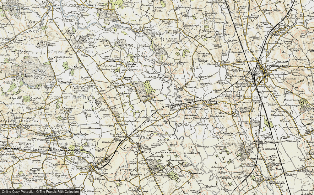 Old Map of Scruton, 1904 in 1904