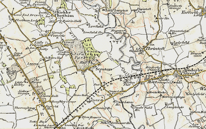 Old map of Scruton in 1904