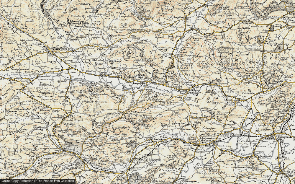 Old Map of Historic Map covering Wernpennant in 1902-1903