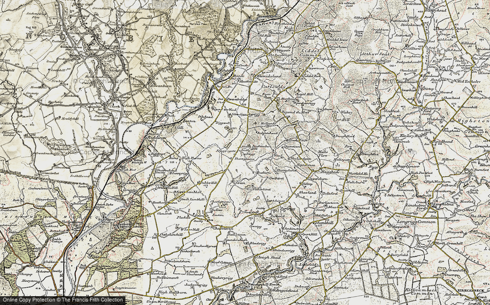 Old Map of Historic Map covering Birchtimber Hill in 1901-1904