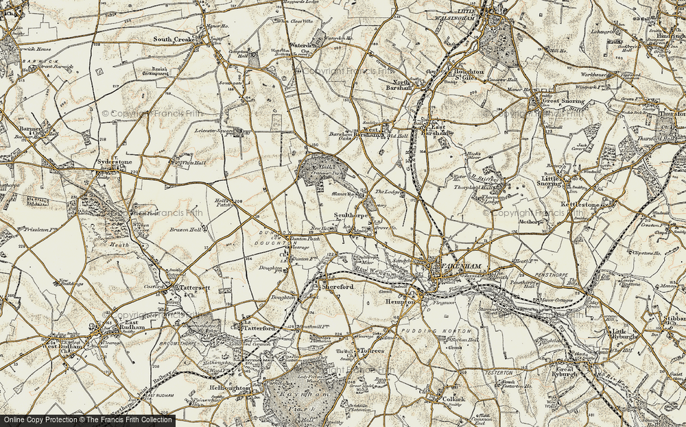 Old Map of Historic Map covering Cranmer Hall in 1901-1902