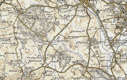 Old map of Bentilee Wood in 1902