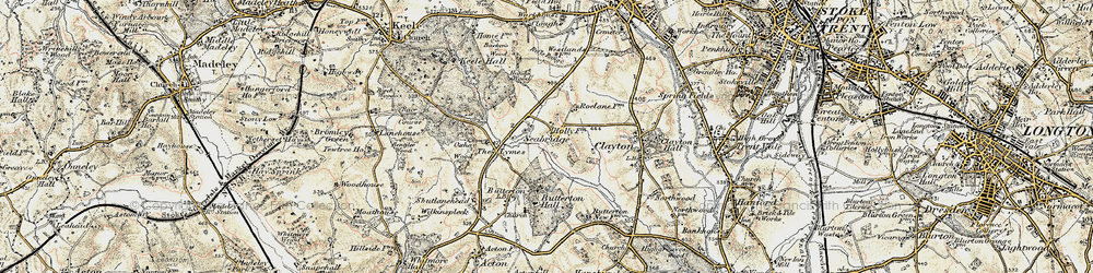 Old map of Bentilee Wood in 1902