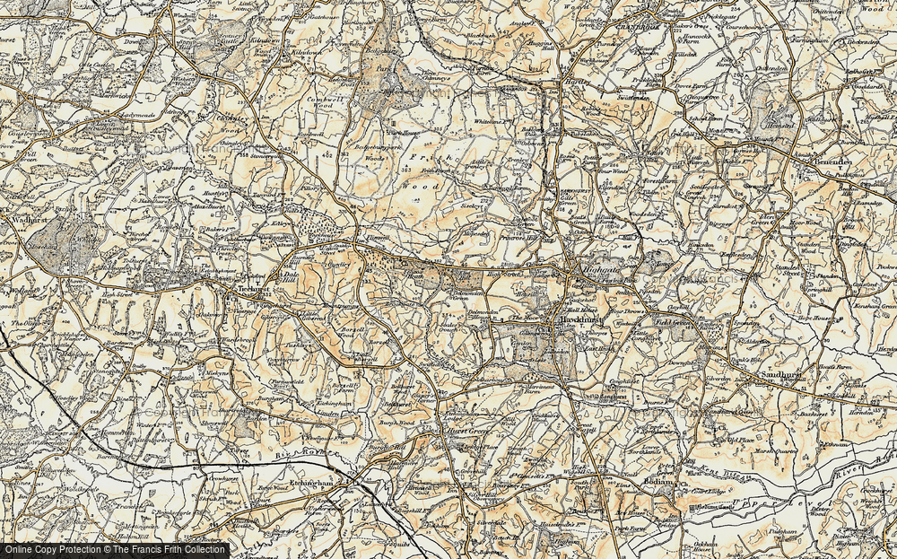 Old Map of Historic Map covering Boarzell in 1898