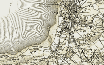 Old map of Seafield in 1904-1906