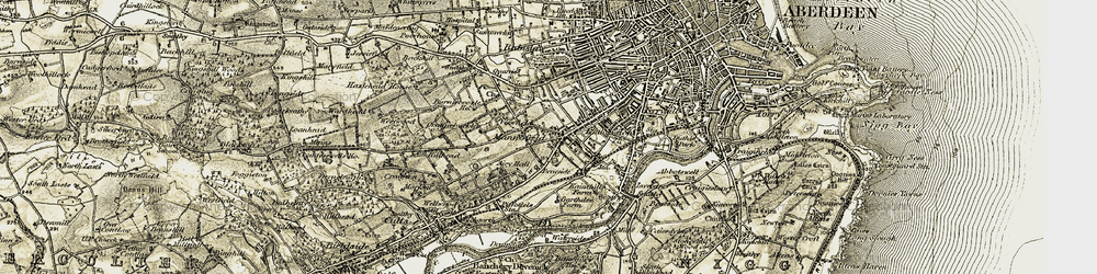 Old map of Seafield in 1908-1909