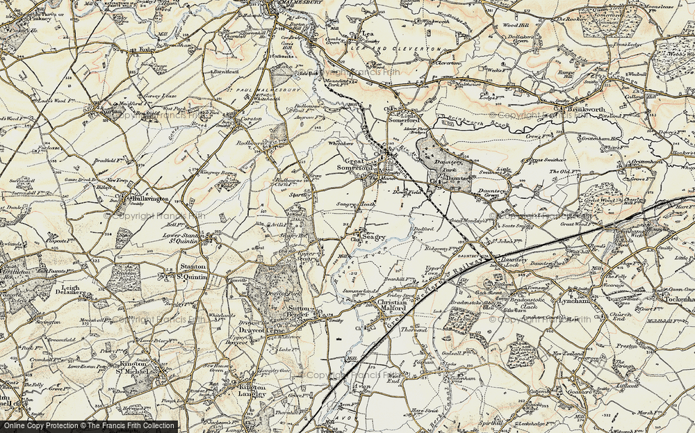 Old Map of Seagry Heath, 1898-1899 in 1898-1899