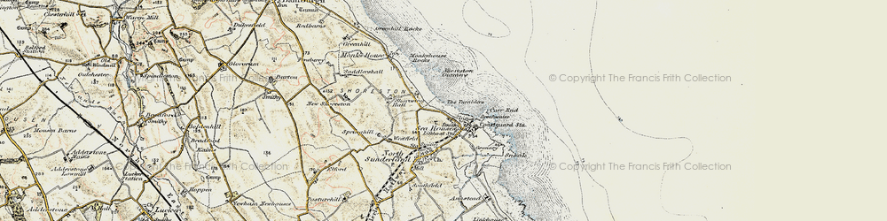 Old map of Seahouses in 1901-1903